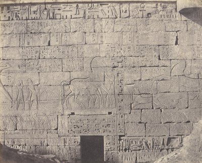 Medinet-Abou Thebes, Rakenteet Posteriores - Fragment de Sculpt..., 1851-52, painettu 1853-54. tekijältä Félix Teynard