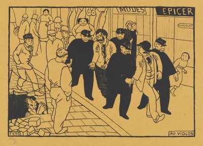 Au Violon kannuun, 1893. tekijältä Félix Vallotton