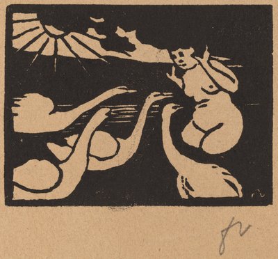 Kylpemässä Joutsenen kanssa tekijältä Félix Vallotton