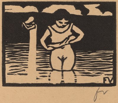 Tyttö nostaa paitaansa tekijältä Félix Vallotton