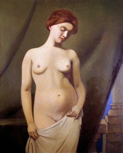 Nainen alasti, vihreä verho tekijältä Félix Vallotton
