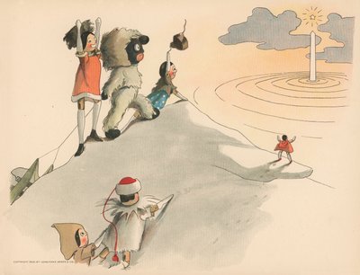 Kuvitus The Golliwoggs Polar Adventuresista tekijältä Florence K. Upton
