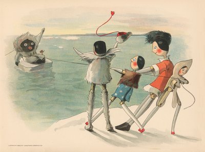 Kuvitus The Golliwoggs Polar Adventuresista tekijältä Florence K. Upton