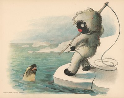 Kuvitus The Golliwoggs Polar Adventuresista tekijältä Florence K. Upton