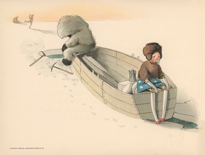 Kuvitus The Golliwoggs Polar Adventuresista tekijältä Florence K. Upton