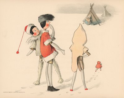 Kuvitus The Golliwoggs Polar Adventuresista tekijältä Florence K. Upton
