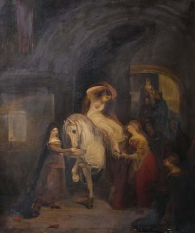 Lady Godiva (G. Jonesin mukaan), 1900-luvun alku (öljy kankaalle) tekijältä Florence Weston