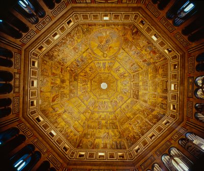 Pyhän Johanneksen kastekappelin kupolikatto, Firenze (mosaiikki) tekijältä Florentine School