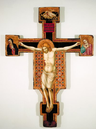 Maalattu krusifiksi, n. 1325-35 (tempera paneelissa) tekijältä Florentine School