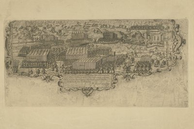 Leffingedijkin taistelu Nassaun Ernst Casimirin ja Itävallan Albrechtin espanjalaisten joukkojen välillä, 1600 tekijältä Floris Balthasarsz. van Berckenrode
