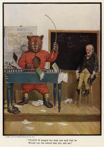 Teddy - B löi pöytää ja sanoi, että hän johtaa koulua sinä päivänä ja katsotaan tekijältä Floyd V. Campbell