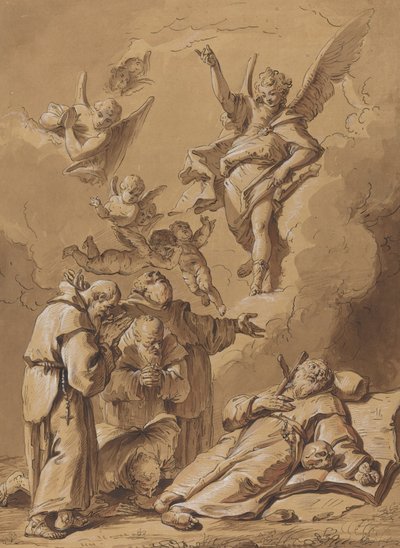Pyhän veljen kuolema tekijältä Follower of Francesco Fontebasso