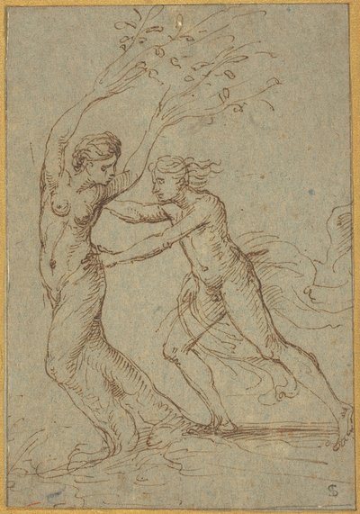 Apollo ja Daphne tekijältä Follower of Giulio Romano