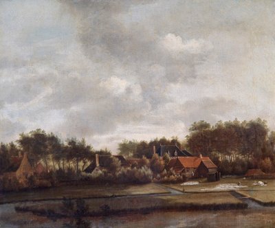 "Maisema, valkaisualueineen", 1600-luku tekijältä Follower of Jan van Ruisdael