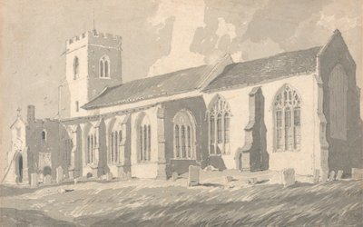 Catfieldin kirkon eteläpuoli, Norfolk tekijältä Follower of John Sell Cotman