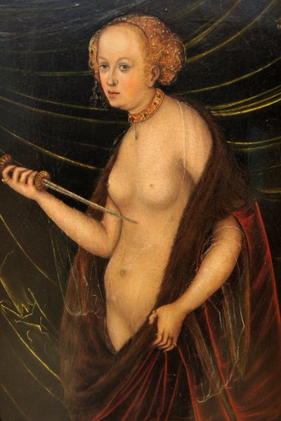 Saksan kieli: Selbstmord der Lucretia Lucretian itsemurha tekijältä Follower of Lucas Cranach the Elder
