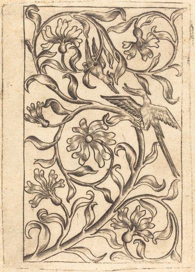 Ornament de vinya amb dos ocells finlandès tekijältä Follower of Master of the Playing Cards