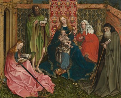 Madonna ja lapsi pyhien kanssa suljetussa puutarhassa tekijältä Follower of Robert Campin