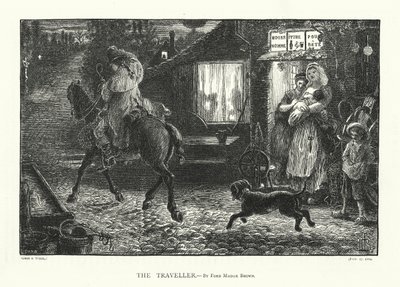 Matkailija (kaiverrus) tekijältä Ford Madox (after) Brown