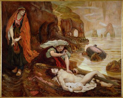 Haydee löytää Don Juanin ruumiin ... (maalaus kankaalle) tekijältä Ford Madox Brown