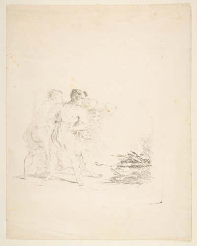 Miehet sylkevät tuleen, n. 1820-1850. tekijältä Formerly attributed to Goya