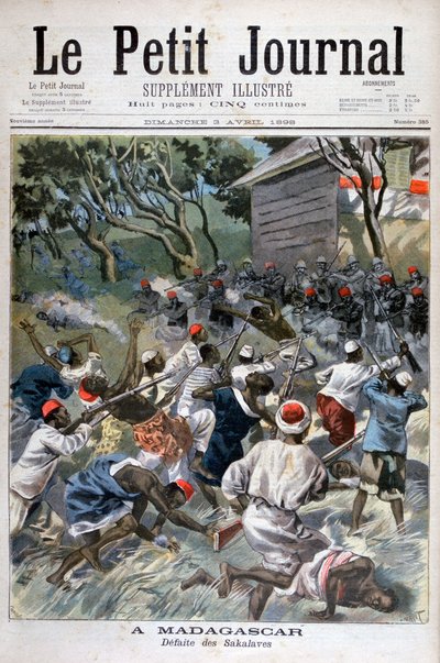 Sakalavan tappio, Madagaskar, 1898 tekijältä Fortuné Méaulle