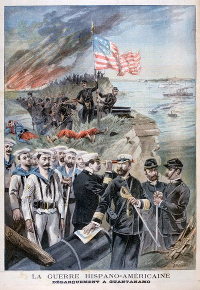 Joukkojen poistuminen mailta Guantanamossa, Kuubassa, 1898. tekijältä Fortuné Méaulle