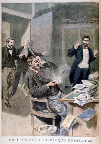 Paroni Alphonse de Rothschildille lähetetyn kirjepommin räjähdys, 1895 tekijältä Fortuné Méaulle