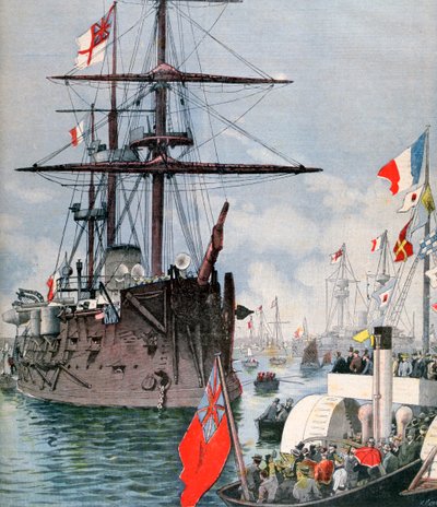Ranskan laivasto Portsmouthin satamassa, 1891 tekijältä Fortuné Méaulle