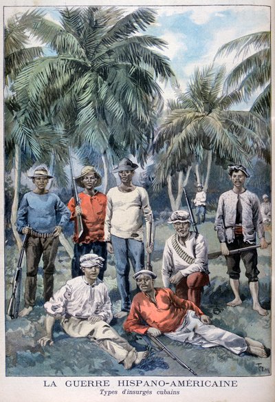 Kapinalliset kuubalaiset Espanjan ja Amerikan sodan aikana, 1898 tekijältä Fortuné Méaulle