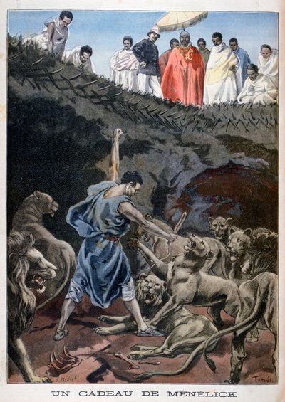 Menelik II Etiopiasta, 1898 tekijältä Fortuné Méaulle