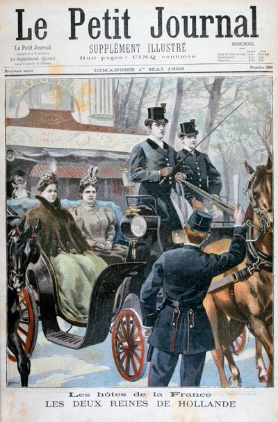 Hollannin kaksi kuningatarta vierailemassa Pariisissa, Ranskassa, 1898 tekijältä Fortuné Méaulle