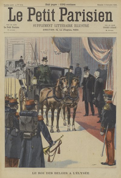 Leopold II, belgialaisten kuningas, Elyseen palatsissa Pariisissa tekijältä Fortune Louis Meaulle