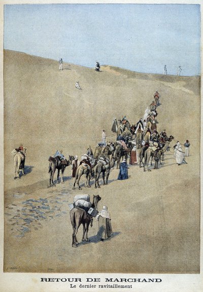 Return of the Mission Marchand: viimeinen tarjonta - "" Le Petite Journal" -lehdessä 16.4.1899 tekijältä Fortune Louis Meaulle