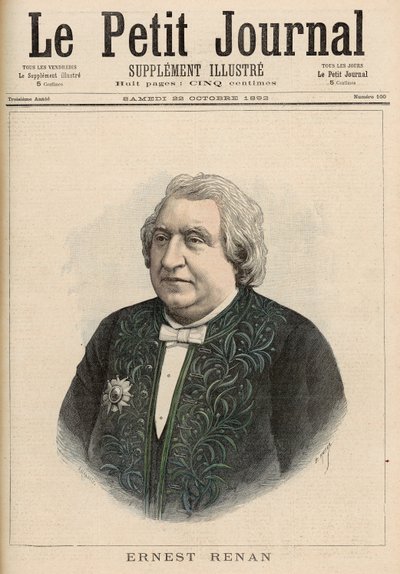 Ernest Renan, "Le Petit Journal", 22. lokakuuta 1892 tekijältä Fortune Louis Meaulle and Henri Meyer