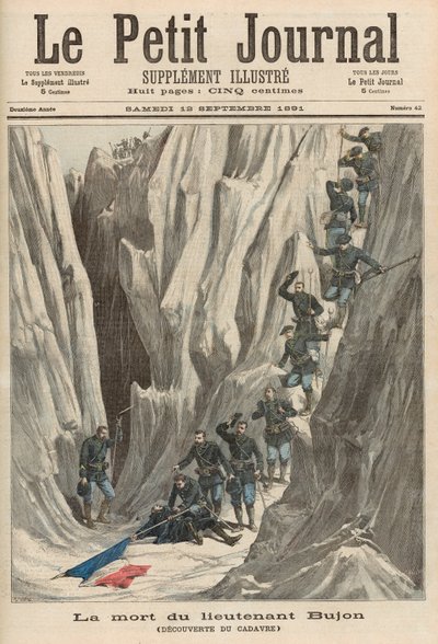 Luutnantti Bujonin kuolema: Hänen ruumiinsa löytö, "Le Petit Journal", 12. syyskuuta 1891 tekijältä Fortune Louis Meaulle and Henri Meyer