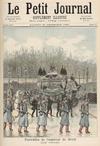 Brasilian keisarin hautajaiset: Kuljetus, Le Petit Journalista, 26. joulukuuta 1891 tekijältä Fortune Louis Meaulle and Henri Meyer