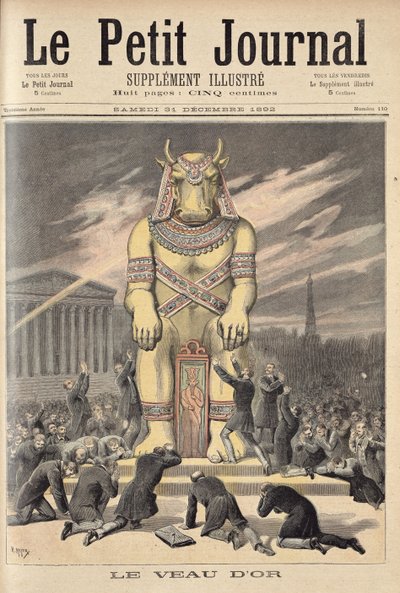 Kultainen vasikka, Le Petit Journalista, 31. joulukuuta 1892 tekijältä Fortune Louis Meaulle and Henri Meyer
