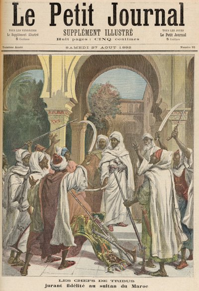 Heimopäälliköt vannovat uskollisuutta Marokon sulttaanille, "Le Petit Journal", 27. elokuuta 1892 tekijältä Fortune Louis Meaulle and Henri Meyer