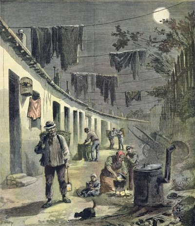 Pariisin ragpickers, kuva Le Petit Journalin kuvitetusta liitteestä, 27. elokuuta 1892 tekijältä Fortune Louis Meaulle and Henri Meyer