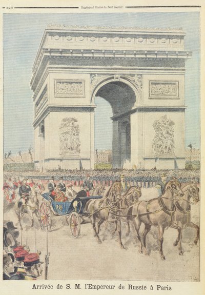 Tsaari Nikolai II (1894-1917) Pariisissa, "Le Petit Journal", 11. lokakuuta 1896 tekijältä Fortune Louis Meaulle and Henri Meyer