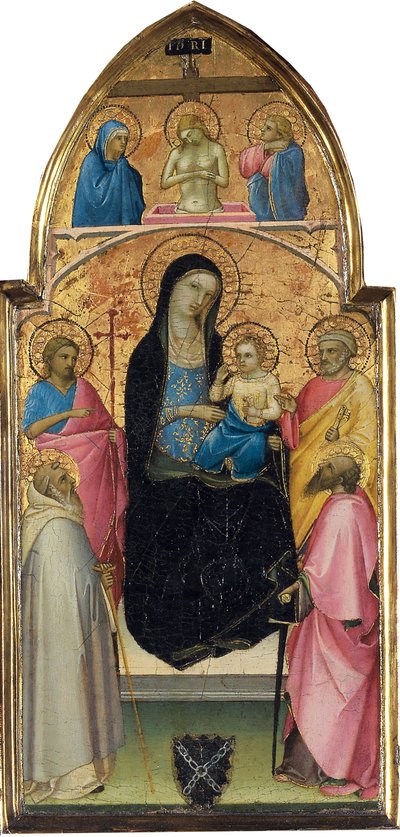 Madonna ja lapsi pyhimysten kanssa, n.1411-13 (tempera paneelille). tekijältä Fra (c.1387-1455) Angelico