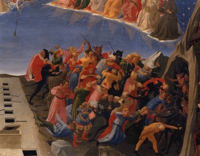 Viimeinen tuomio, yksityiskohta kirottuja, n. 1431 (tempera paneelissa) (yksityiskohta 49992) tekijältä Fra (c.1387 1455) Angelico