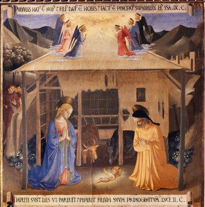Kristuksen elämä: syntymä, Armadio degli Argenti. (Tempera puulla tekijältä Fra  Angelico