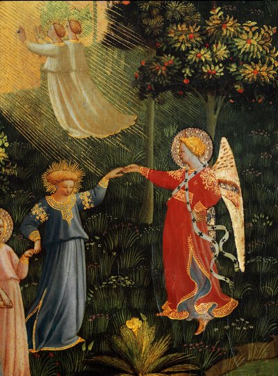 Viimeinen tuomio: valittujen tanssi paratiisissa. (tempera puulla tekijältä Fra  Angelico