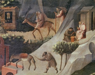 Munkkien työ, La tebaiden yksityiskohta tekijältä Fra (c.1387 1455) Angelico