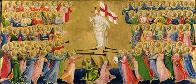 Kristus kirkastettu taivaan hovissa, 1423-24 (tempera paneelissa) (katso lisätietoja kohdasta 90799) tekijältä Fra Angelico