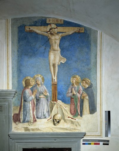 Ristiinnaulitseminen Neitsyt Marian ja Pyhän Kosmen kanssa tekijältä Fra Angelico