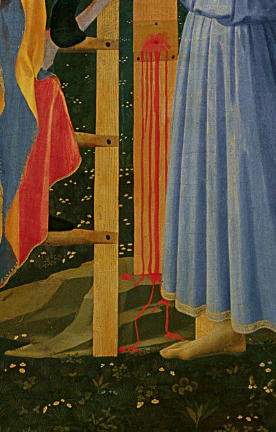 Yksityiskohta Santa Trinita -alttaritaulusta, kehys ja huiput, Lorenzo Monaco tekijältä Fra Angelico