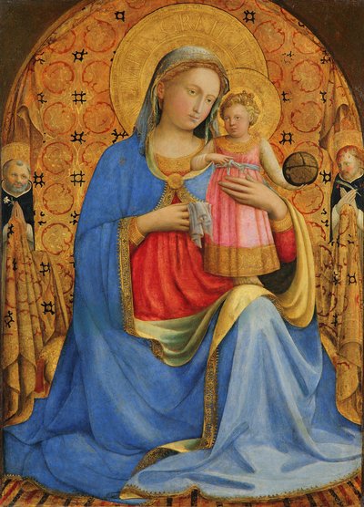 Saksan kieli: Maria mit dem Kind und Heiligen Madonna ja lapsi tekijältä Fra Angelico